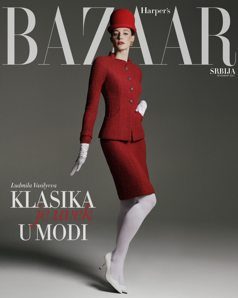 Ludmila Vasilyeva featured on the Harper\'s Bazaar Serbia cover from November 2021