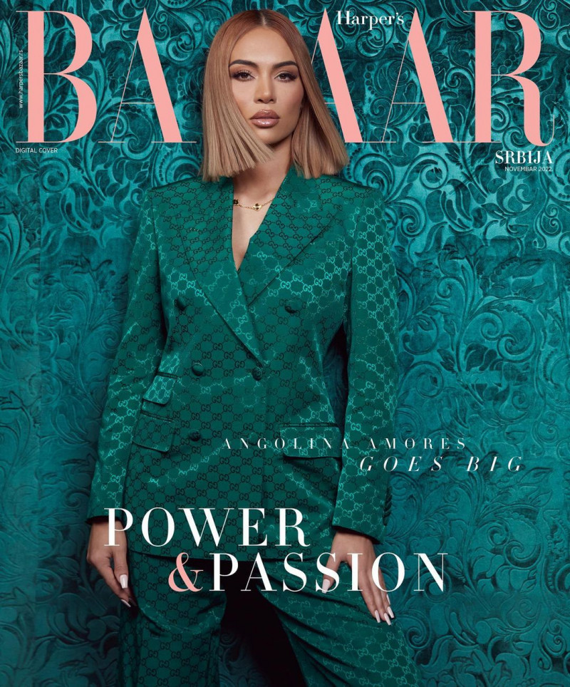 Angolina Amores featured on the Harper\'s Bazaar Serbia cover from November 2022