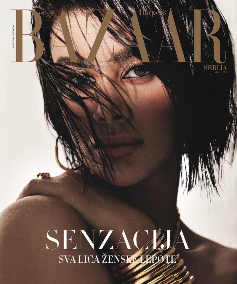 Samira Agaeva featured on the Harper\'s Bazaar Serbia cover from April 2023