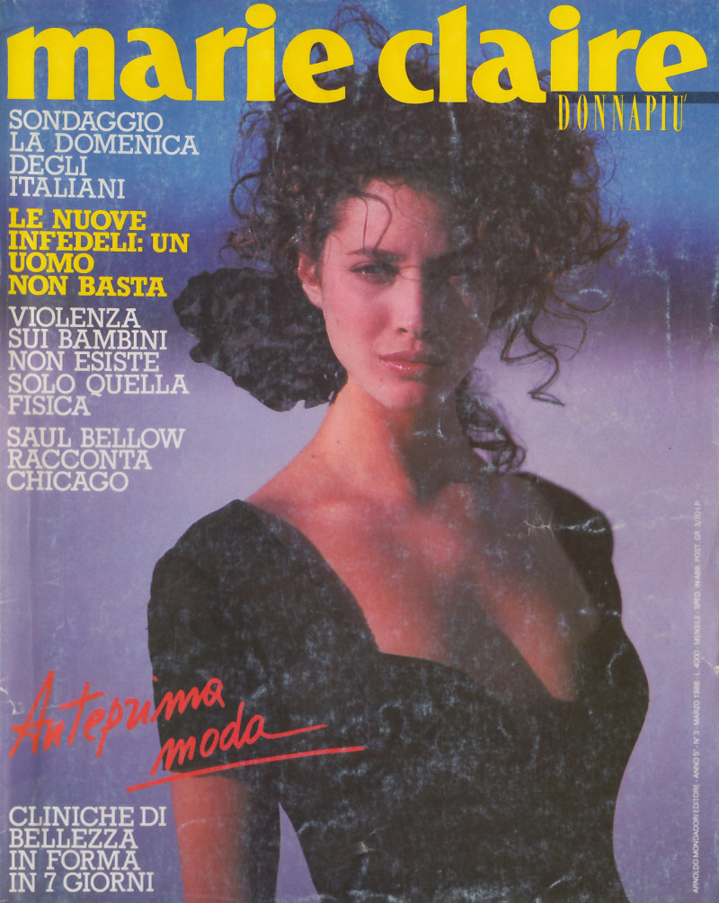 Christy Turlington featured on the Marie Claire Italy cover from March 1988