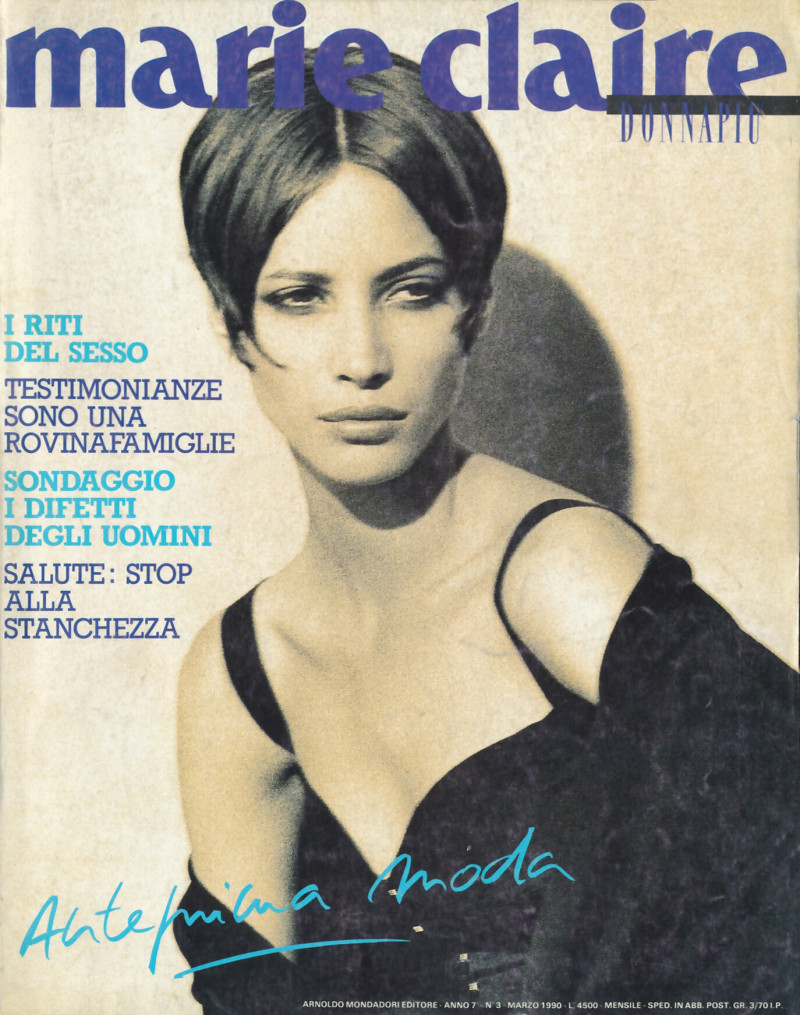 Christy Turlington featured on the Marie Claire Italy cover from March 1990