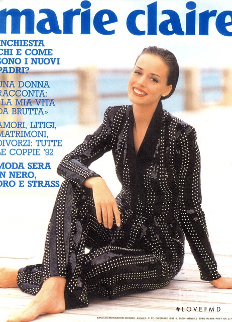 Lara Harris featured on the Marie Claire Italy cover from December 1992