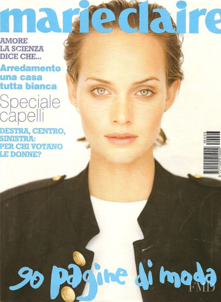 Amber Valletta featured on the Marie Claire Italy cover from March 1994