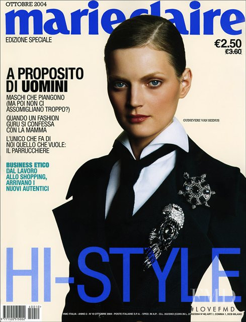 Guinevere van Seenus featured on the Marie Claire Italy cover from October 2004