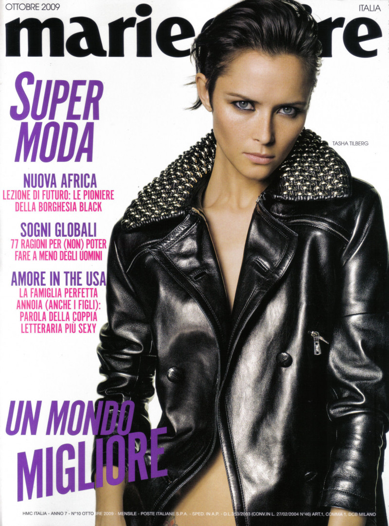Tasha Tilberg featured on the Marie Claire Italy cover from October 2009