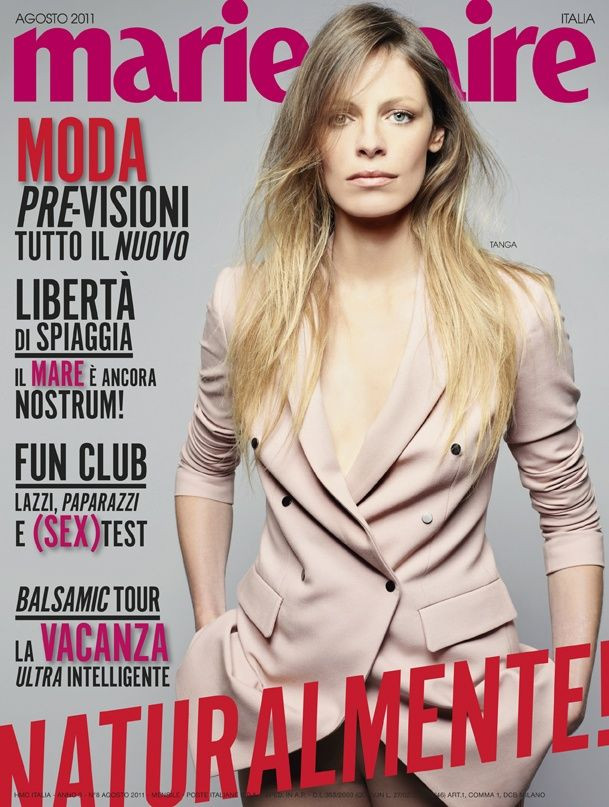 Tanga Moreau featured on the Marie Claire Italy cover from August 2011