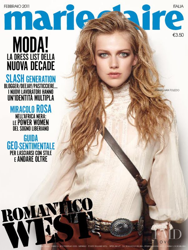 Anabel van Toledo featured on the Marie Claire Italy cover from February 2011
