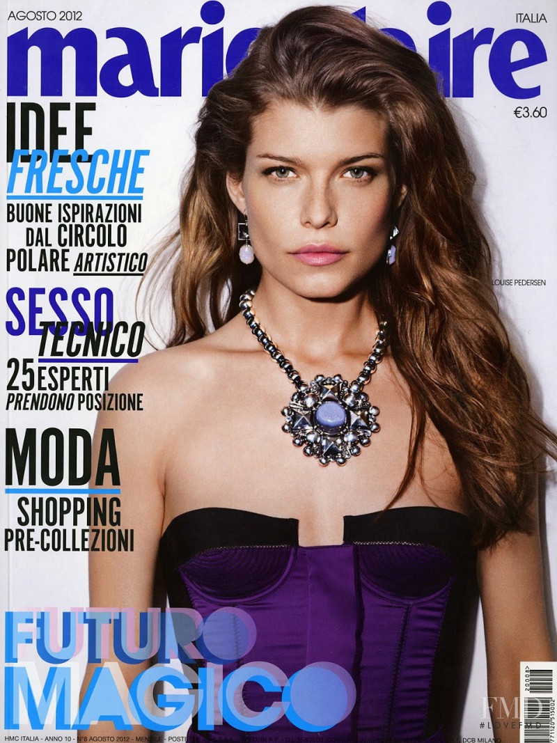 Louise Pedersen featured on the Marie Claire Italy cover from August 2012