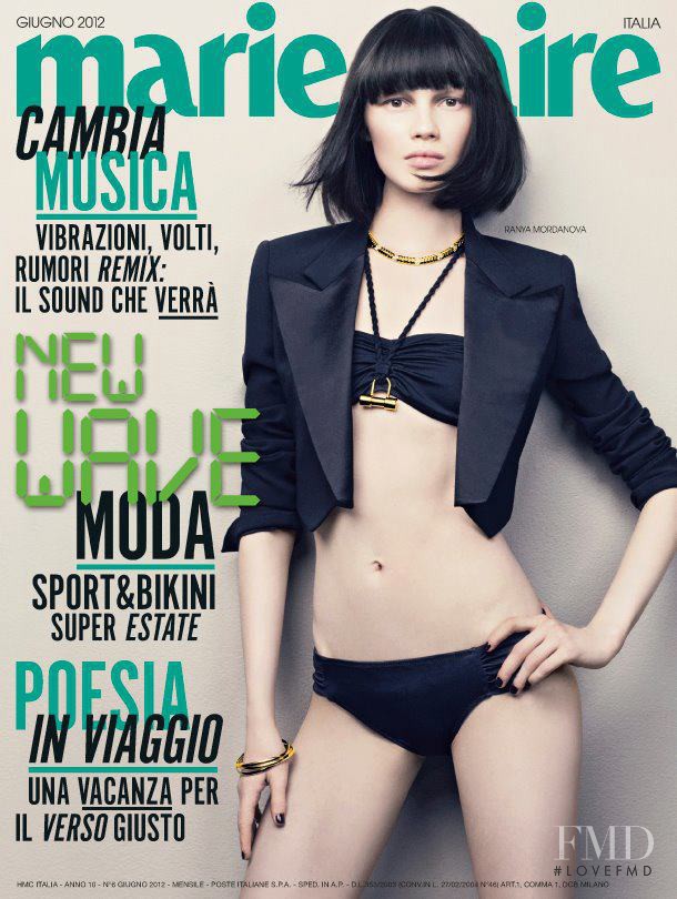 Ranya Mordanova featured on the Marie Claire Italy cover from June 2012