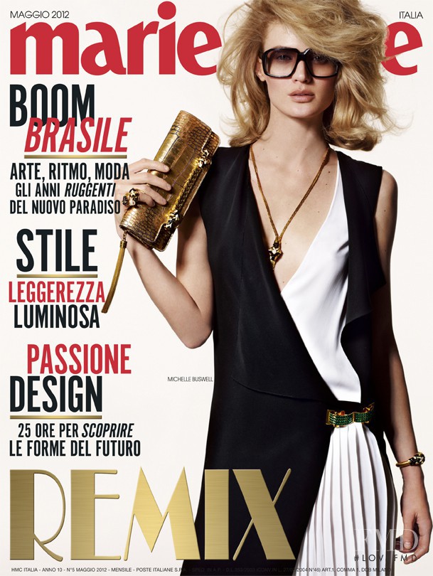 Michelle Buswell featured on the Marie Claire Italy cover from May 2012
