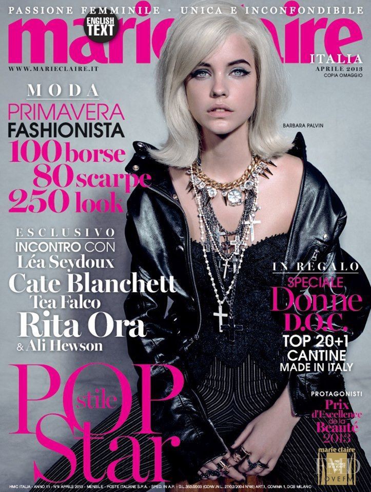 Barbara Palvin featured on the Marie Claire Italy cover from April 2013