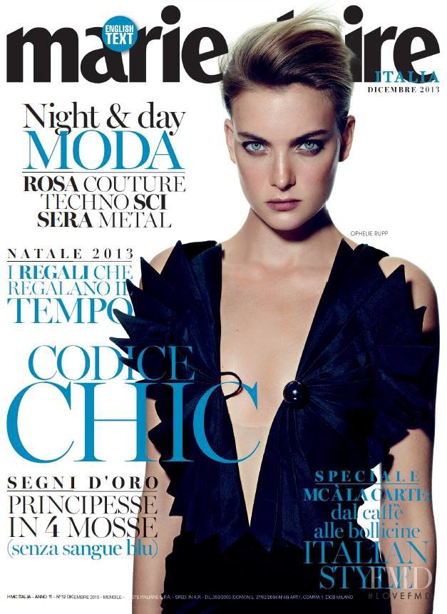 Ophelie Rupp featured on the Marie Claire Italy cover from December 2013