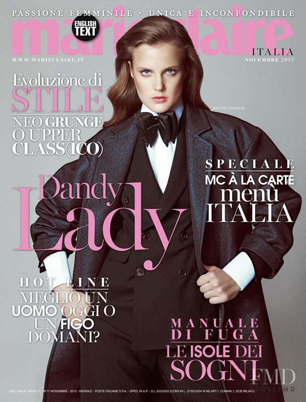 Ashtyn Franklin featured on the Marie Claire Italy cover from November 2013