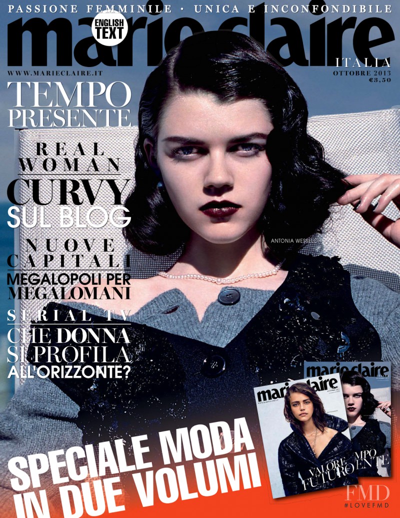 Antonia Wesseloh featured on the Marie Claire Italy cover from October 2013