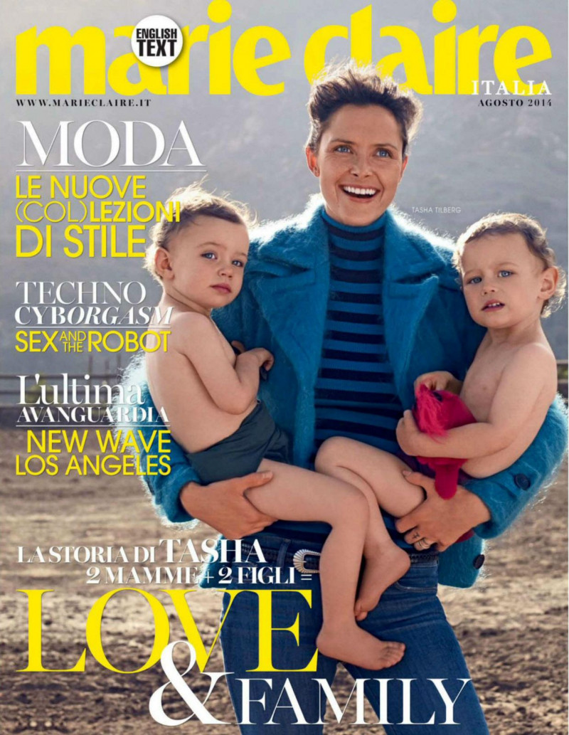 Tasha Tilberg featured on the Marie Claire Italy cover from August 2014