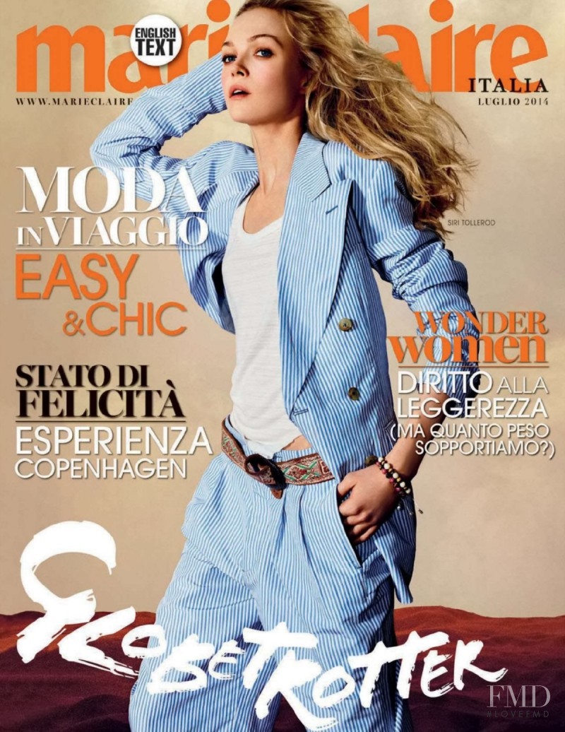 Siri Tollerod featured on the Marie Claire Italy cover from July 2014
