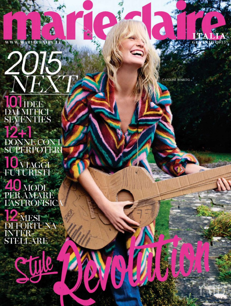 Caroline Winberg featured on the Marie Claire Italy cover from January 2015