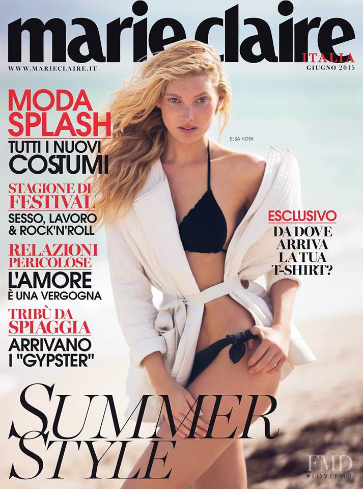 Elsa Hosk featured on the Marie Claire Italy cover from June 2015