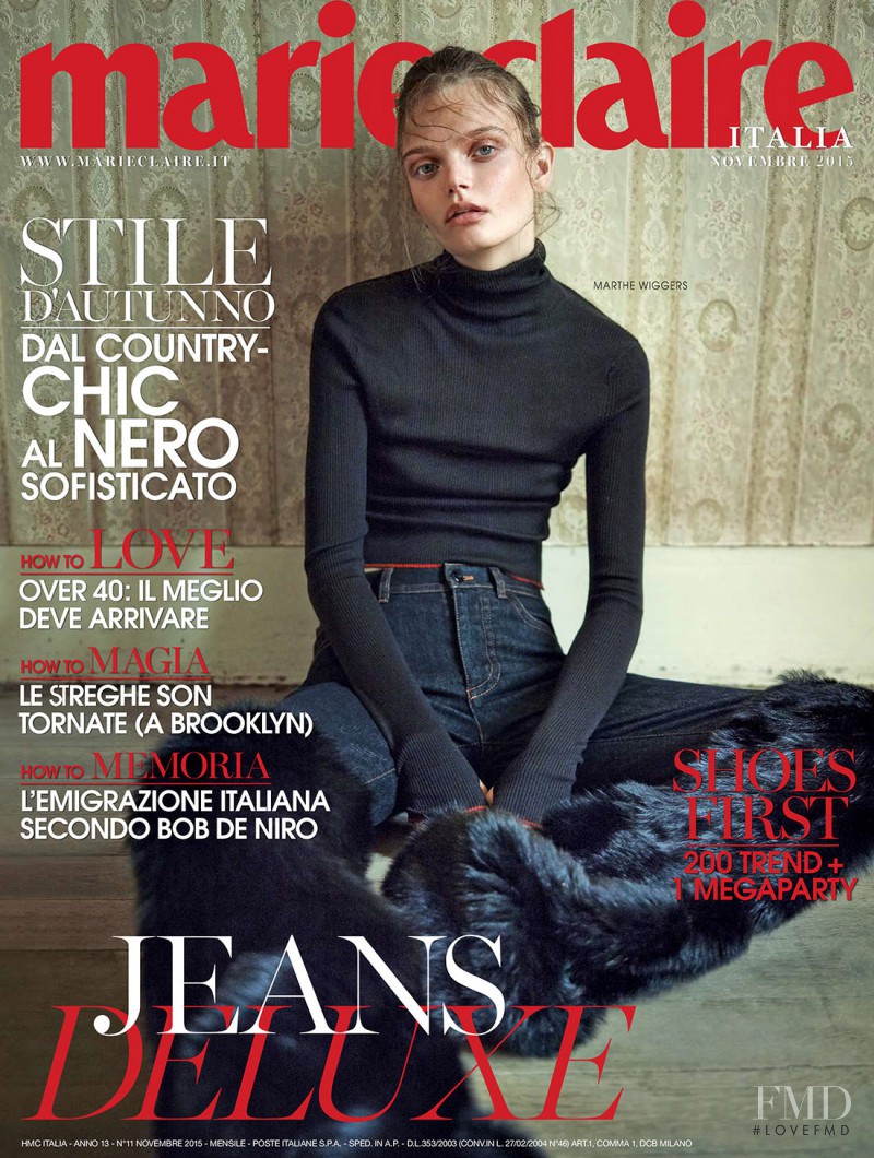 Marthe Wiggers featured on the Marie Claire Italy cover from November 2015