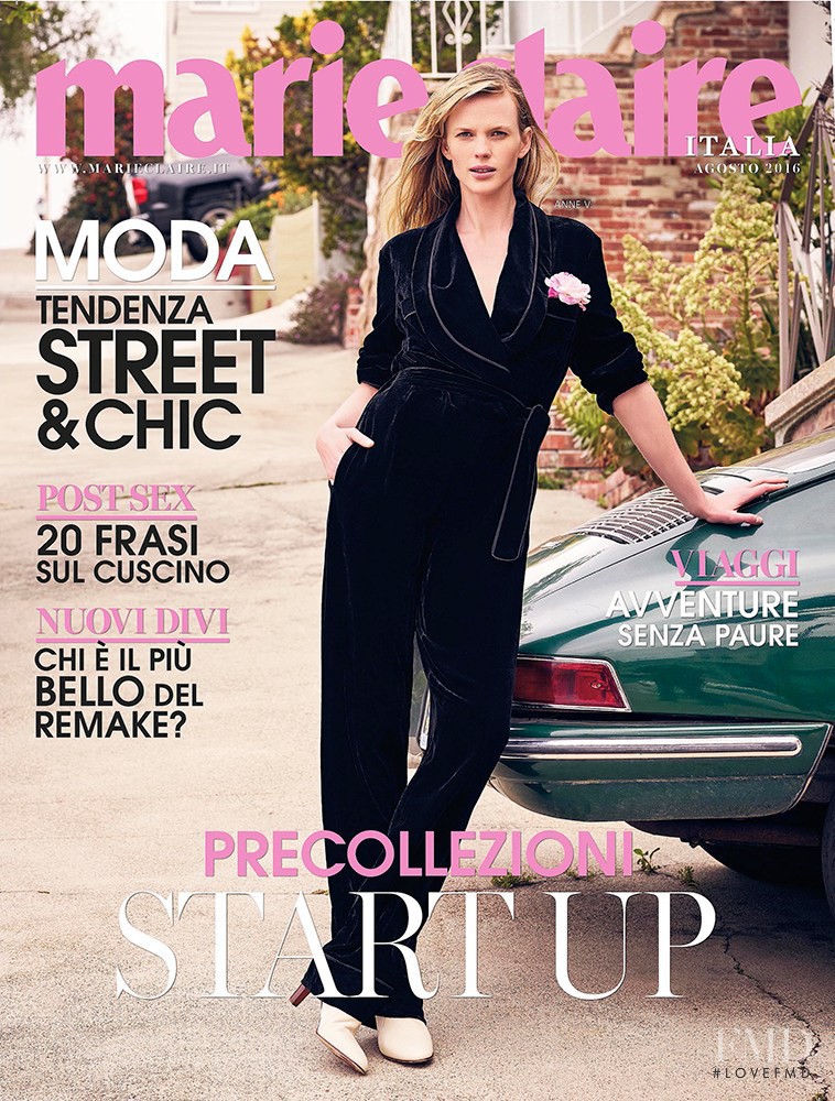 Anne Vyalitsyna featured on the Marie Claire Italy cover from August 2016