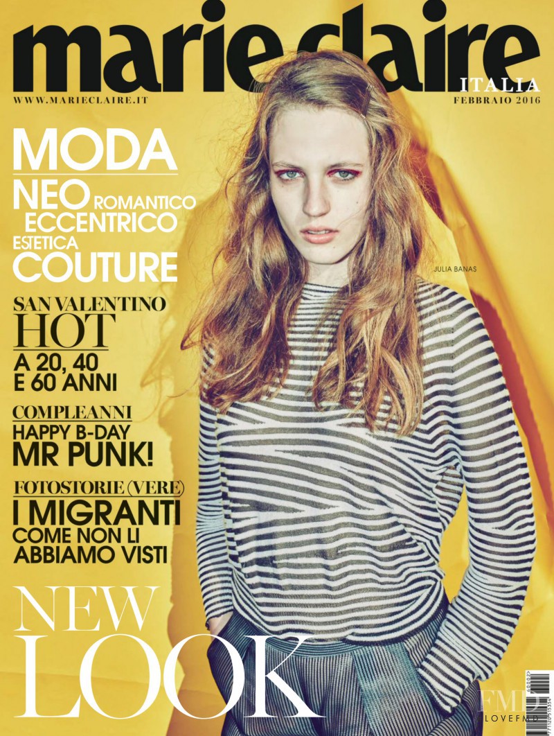 Julia Banas featured on the Marie Claire Italy cover from February 2016