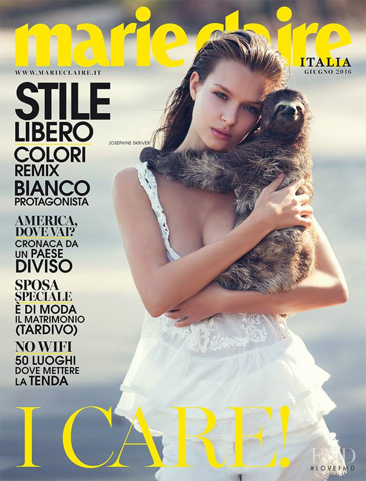 Josephine Skriver featured on the Marie Claire Italy cover from June 2016