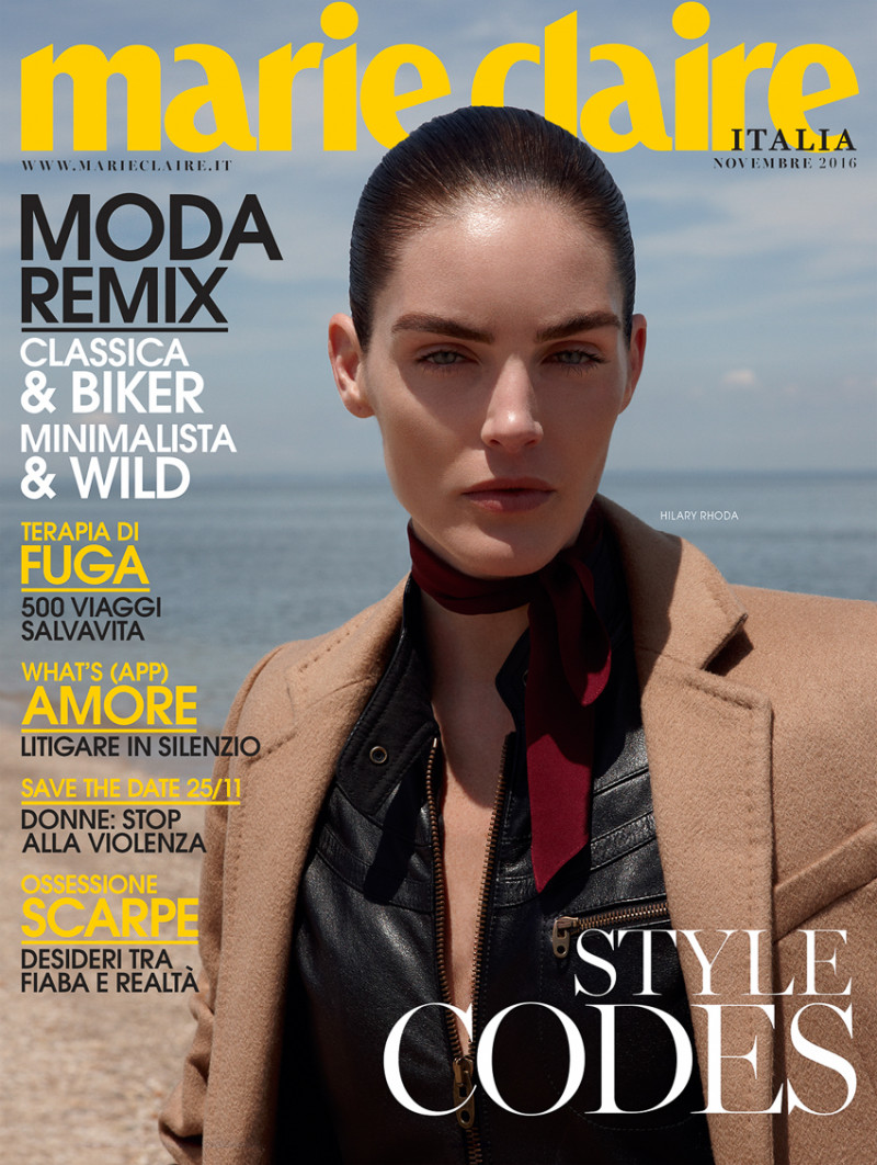 Hilary Rhoda featured on the Marie Claire Italy cover from November 2016