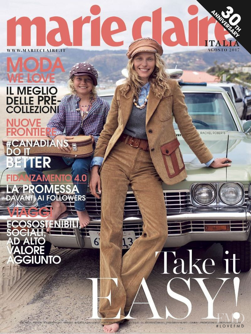 Rachel Roberts featured on the Marie Claire Italy cover from August 2017