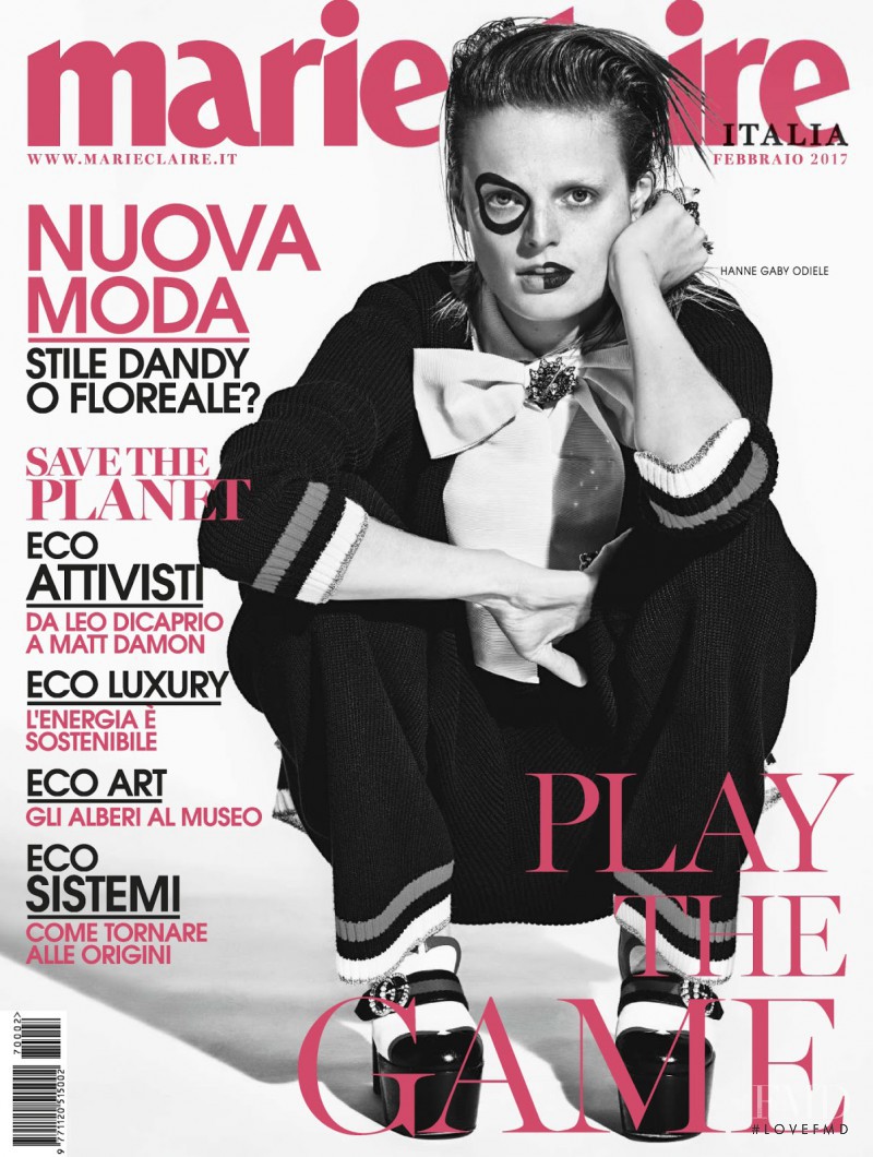 Hanne Gaby Odiele featured on the Marie Claire Italy cover from February 2017