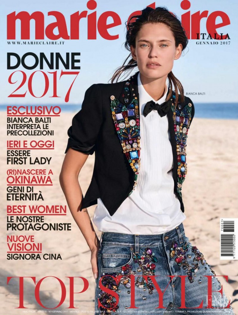 Bianca Balti featured on the Marie Claire Italy cover from January 2017