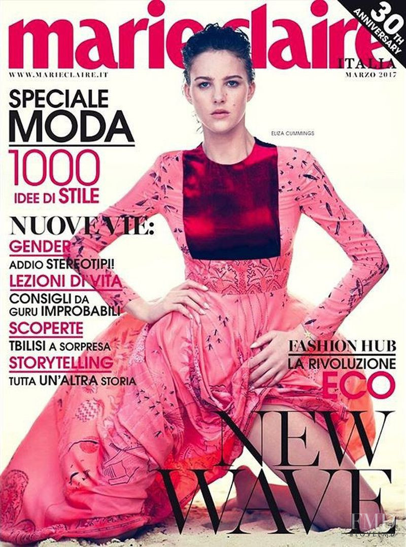 Eliza Cummings featured on the Marie Claire Italy cover from March 2017