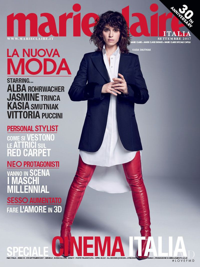 Kasia Smutniak featured on the Marie Claire Italy cover from September 2017