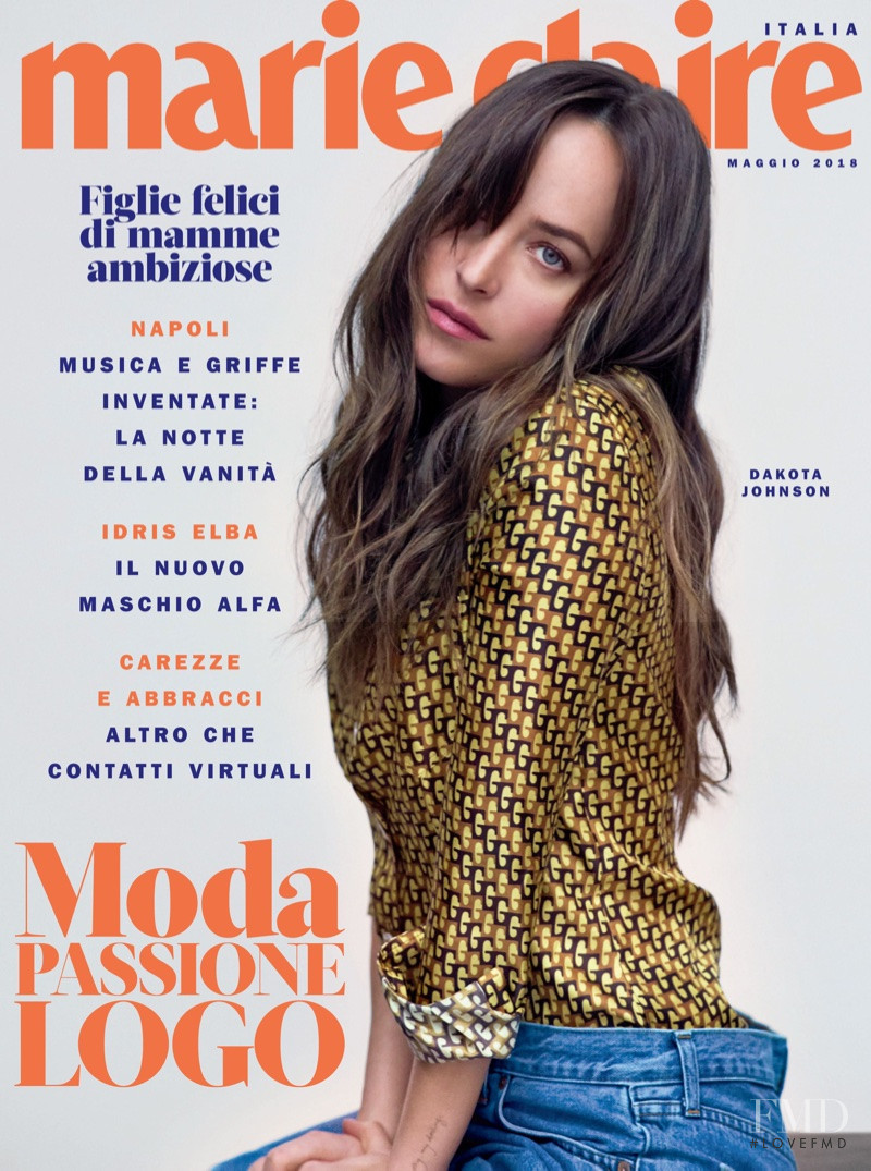 Dakota Johnson featured on the Marie Claire Italy cover from May 2018