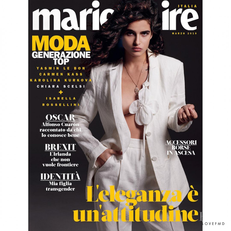 Chiara Scelsi featured on the Marie Claire Italy cover from March 2019