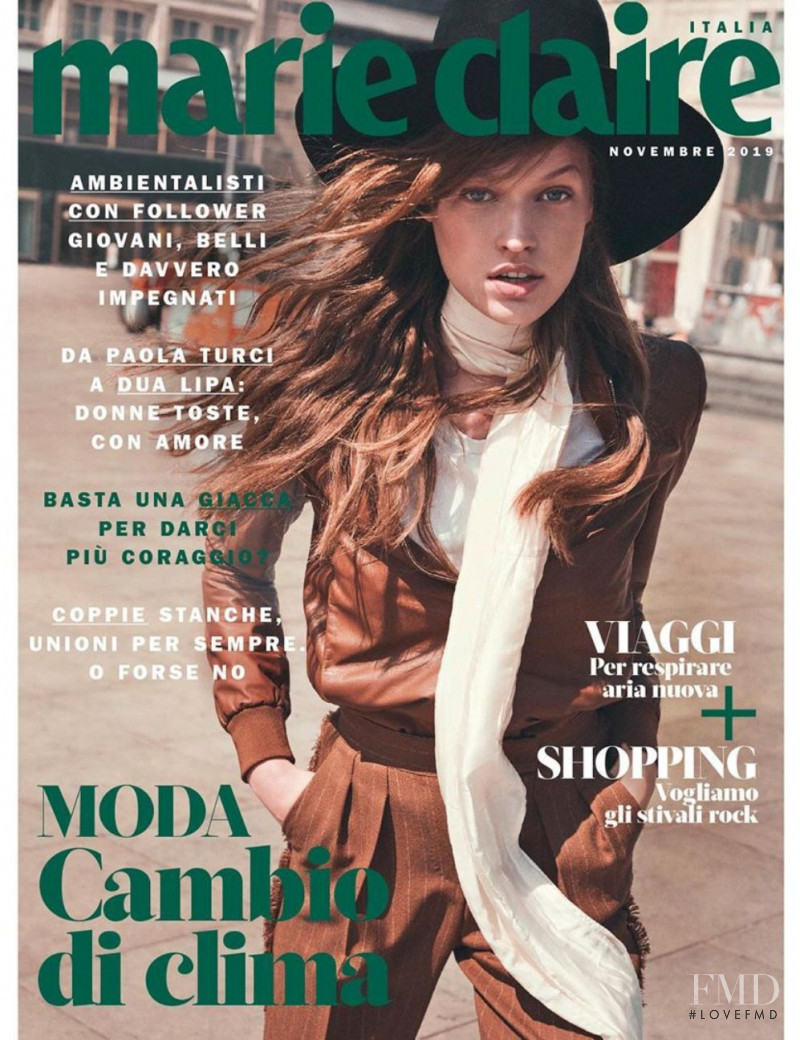 Cosima Fritz featured on the Marie Claire Italy cover from November 2019