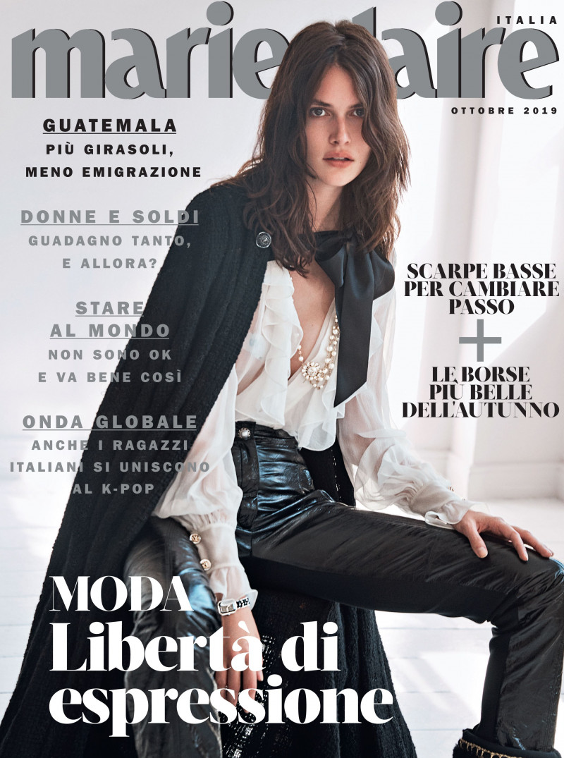 Vanessa Moody featured on the Marie Claire Italy cover from October 2019