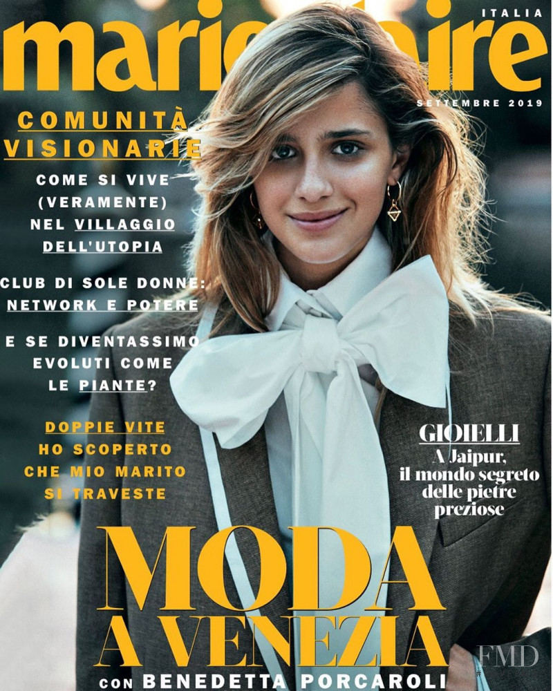 Benedetta Porcaroli featured on the Marie Claire Italy cover from September 2019