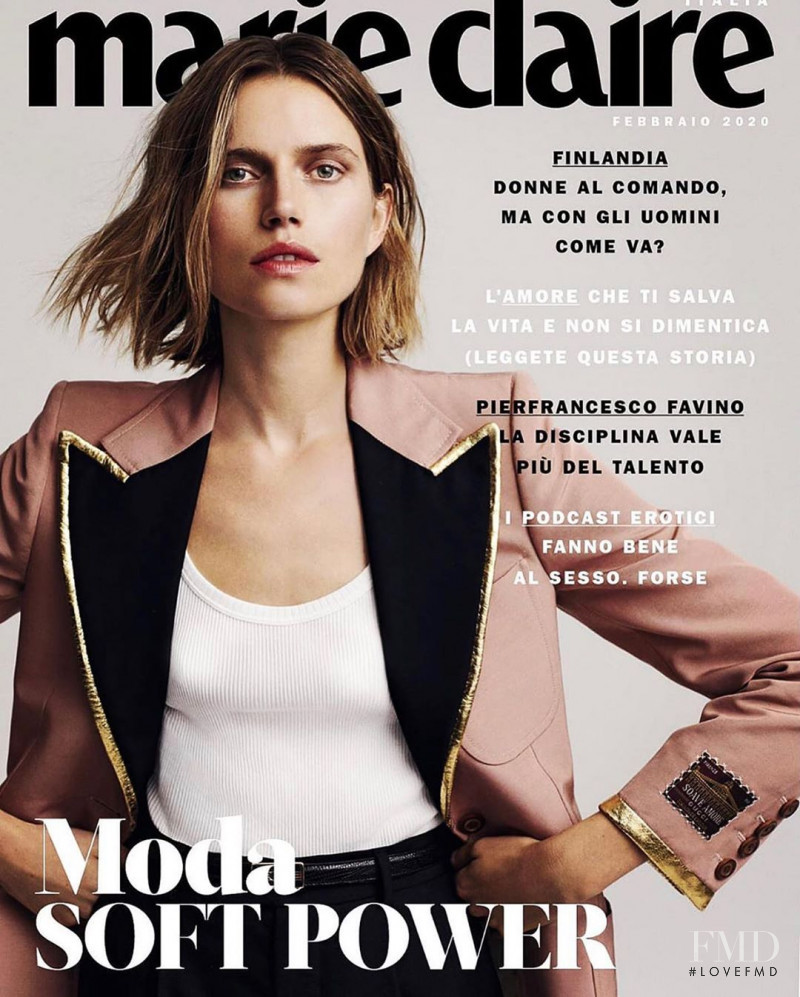 Cato van Ee featured on the Marie Claire Italy cover from February 2020