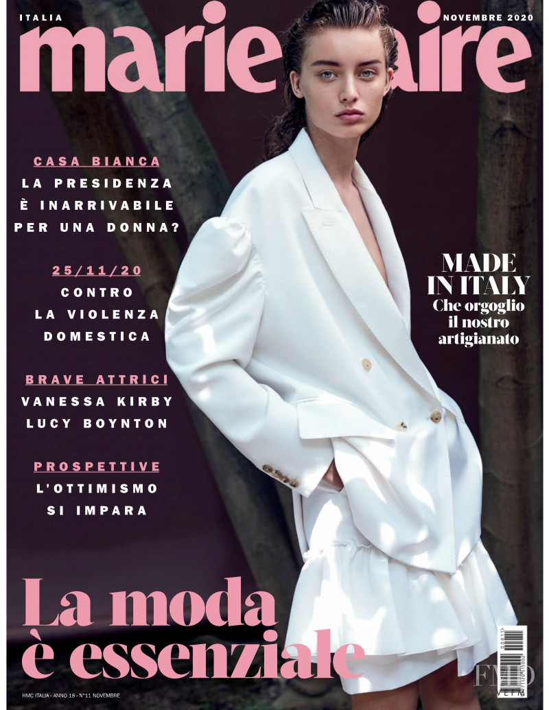 Giulia Maenza featured on the Marie Claire Italy cover from November 2020
