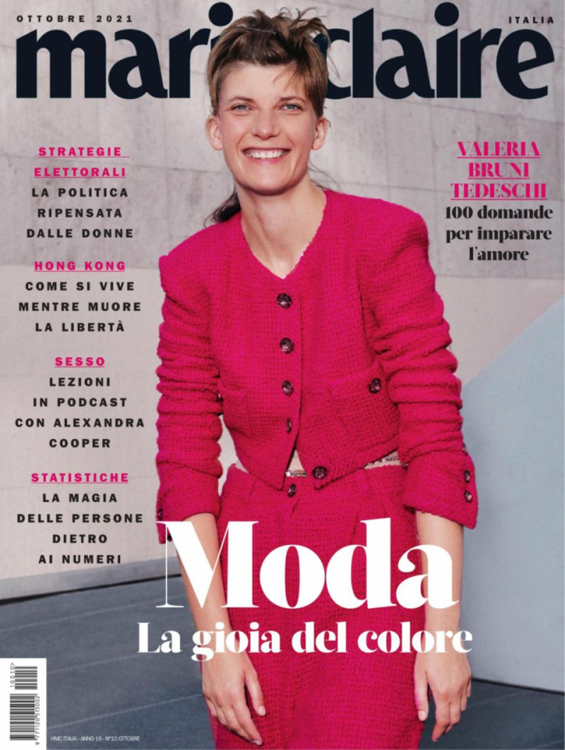 Valerija Kelava featured on the Marie Claire Italy cover from October 2021