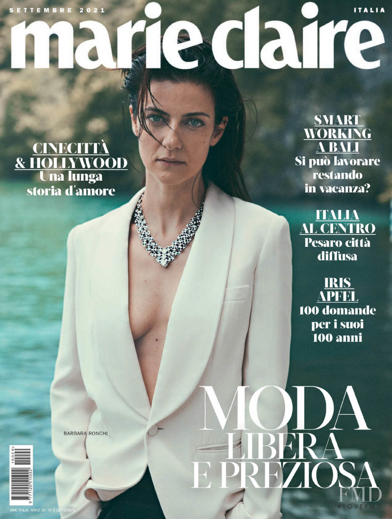 Barbara Ronchi featured on the Marie Claire Italy cover from September 2021