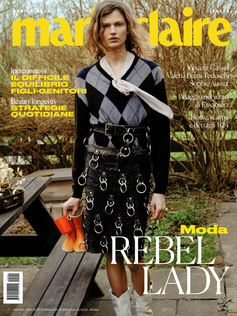 Bette Franke featured on the Marie Claire Italy cover from April 2025