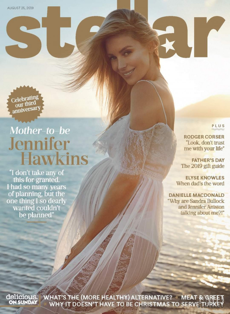 Jennifer Hawkins featured on the Stellar cover from August 2019