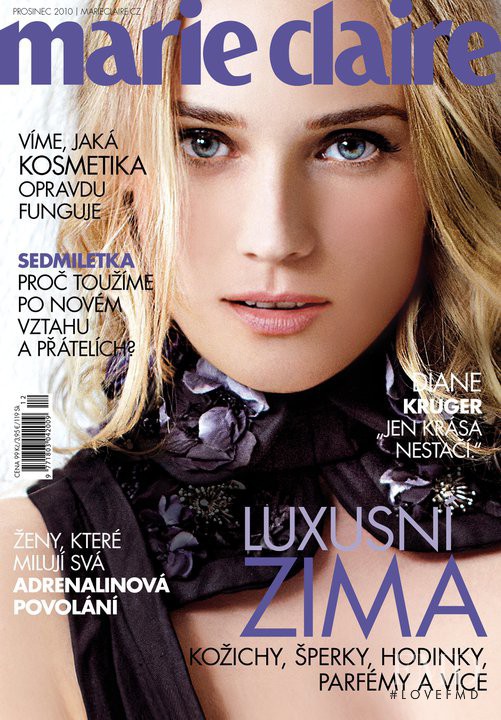 Diane Heidkruger featured on the Marie Claire Czech Republic cover from December 2010
