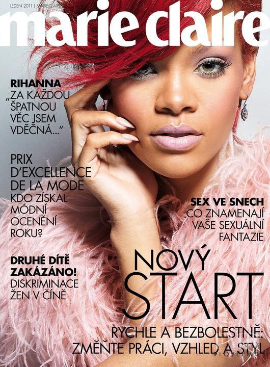 Rihanna featured on the Marie Claire Czech Republic cover from January 2011