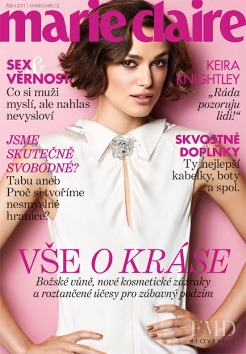 Keira Knightley featured on the Marie Claire Czech Republic cover from October 2011