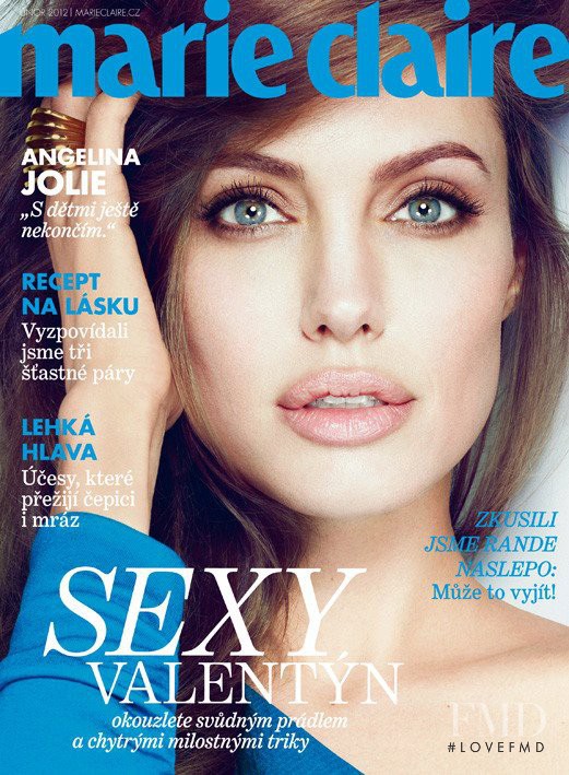 Angelina Jolie featured on the Marie Claire Czech Republic cover from February 2012