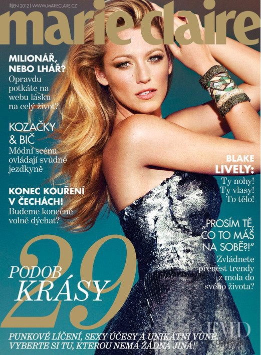 Blake Lively featured on the Marie Claire Czech Republic cover from October 2012