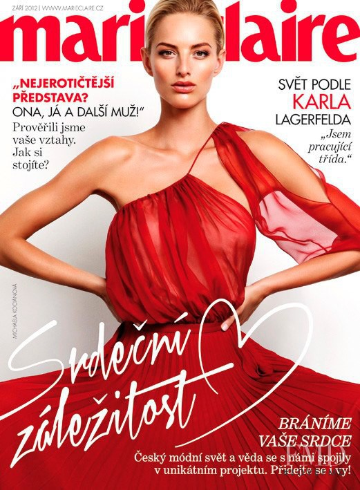 Michaela Kocianova featured on the Marie Claire Czech Republic cover from September 2012