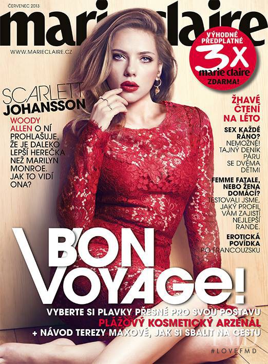Scarlett Johansson featured on the Marie Claire Czech Republic cover from July 2013